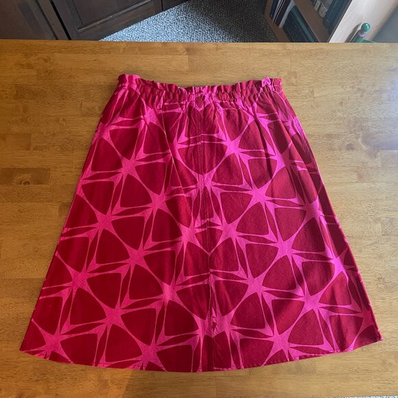 Size 12 H&M linen-blend pink/red skirt - Picture 3 of 5